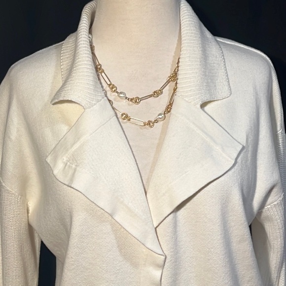 DG Simpli Zen cotton “go to cardigan”-big notch collar/hoodie-style pockets-NWT - Picture 2 of 11